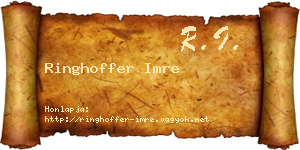 Ringhoffer Imre névjegykártya